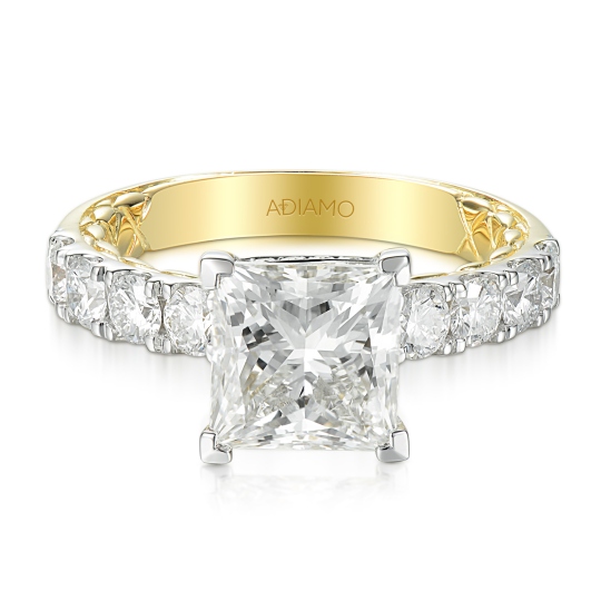Pierścionek z diamentami laboratoryjnymi (R94455 YW LGD 3.00ct): 10