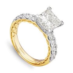 Pierścionek z diamentami laboratoryjnymi (R94455 YW LGD 3.00ct)