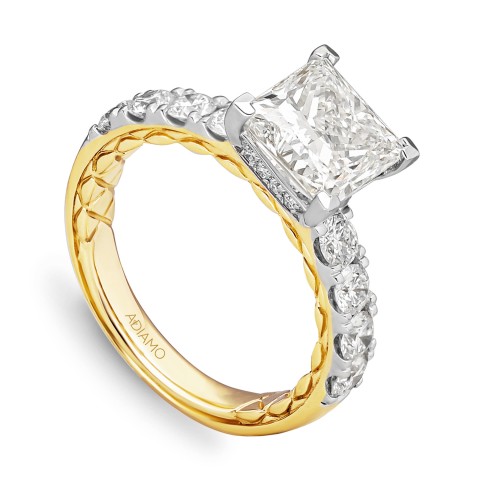 Pierścionek z diamentami laboratoryjnymi (R94455 YW LGD 3.00ct)