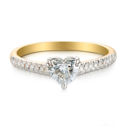 Pierścionek z diamentem laboratoryjnym (R96125 YW LGD 0,50ct)