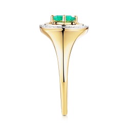 Sygnet ze szmaragdem i diamentami (R93931 Y EM): 10 - zdjęcie: 5