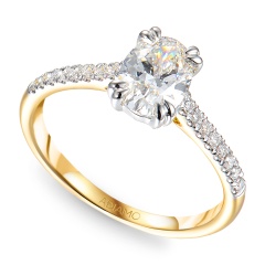 Pierścionek z diamentami laboratoryjnymi (R96117 YW LGD 1.00ct)