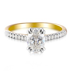 Pierścionek z diamentami laboratoryjnymi (R96117 YW LGD 1.00ct): 10 - zdjęcie: 3