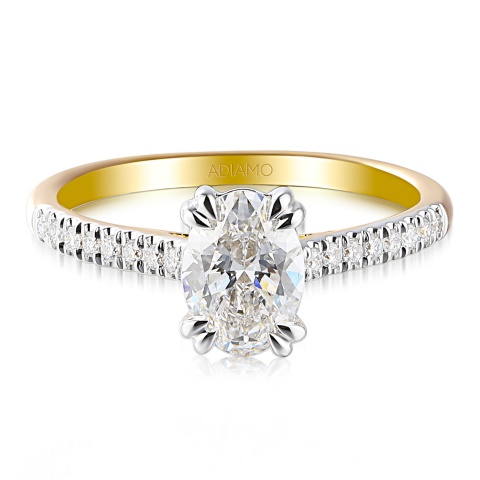 Pierścionek z diamentami laboratoryjnymi (R96117 YW LGD 1.00ct)