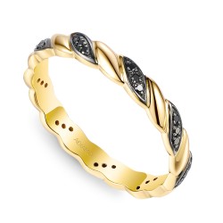 Pierścionek z czarnymi diamentami (R97775 Y BD): 10 - zdjęcie: 2