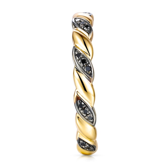 Pierścionek z czarnymi diamentami (R97775 Y BD): 10