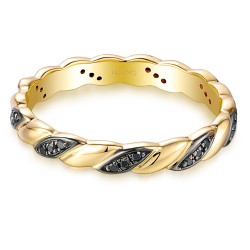 Pierścionek z czarnymi diamentami (R97775 Y BD): 10 - zdjęcie: 3