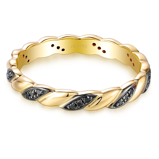 Pierścionek z czarnymi diamentami (R97775 Y BD): 10