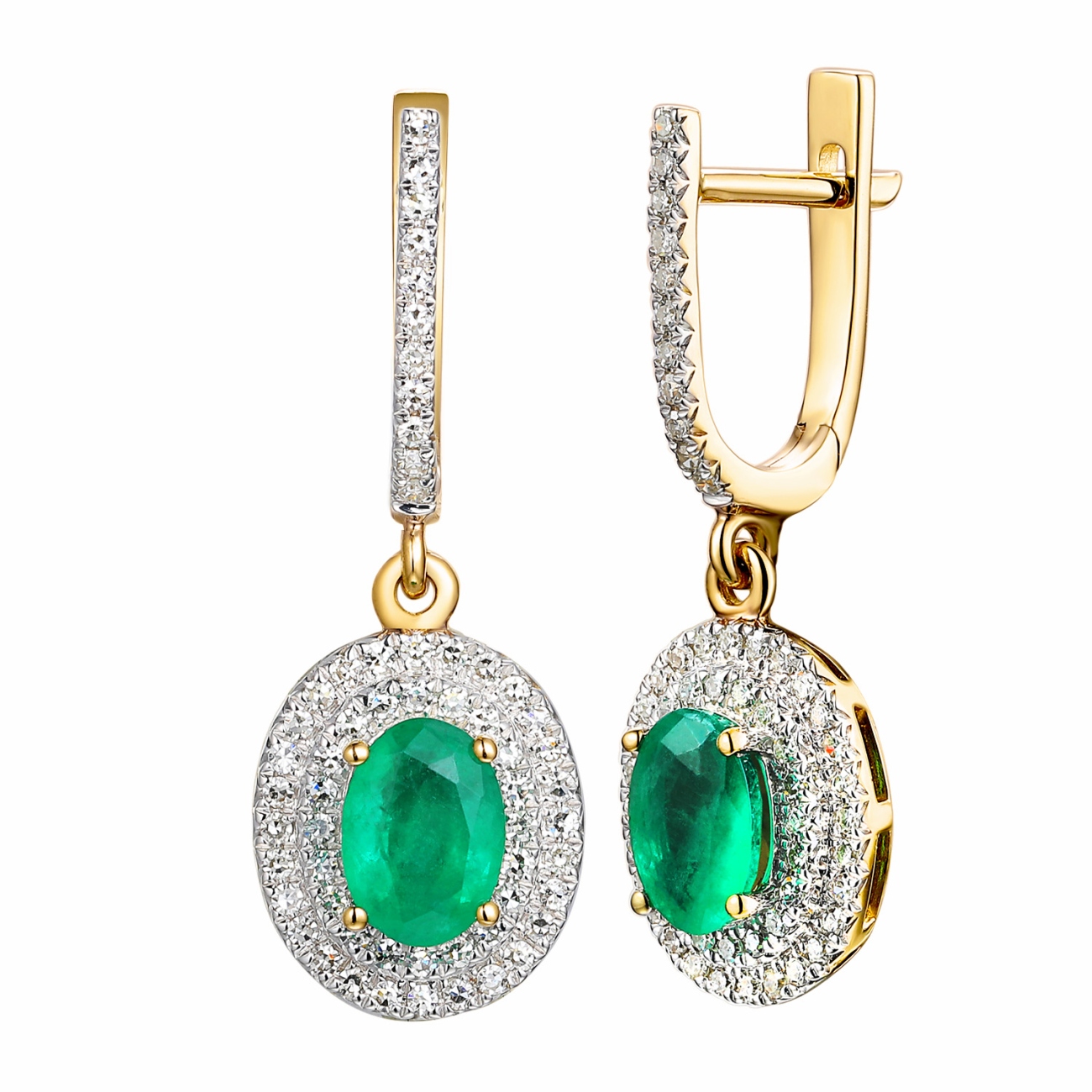 Kolczyki ze szmaragdami i diamentami (E95586 Y A EM)