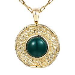 Zawieszka z zielonym agatem (P97687 Y GAG) - zdjęcie: 2