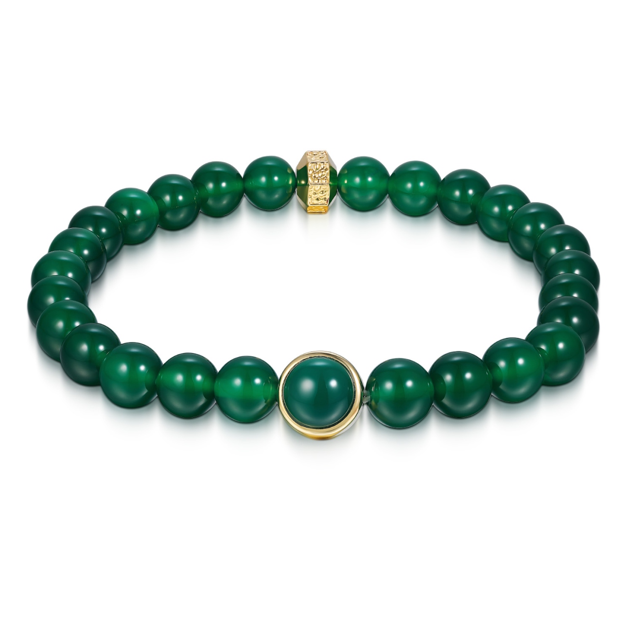 Bransoletka z zielonymi agatami (B09787 Y GAG)
