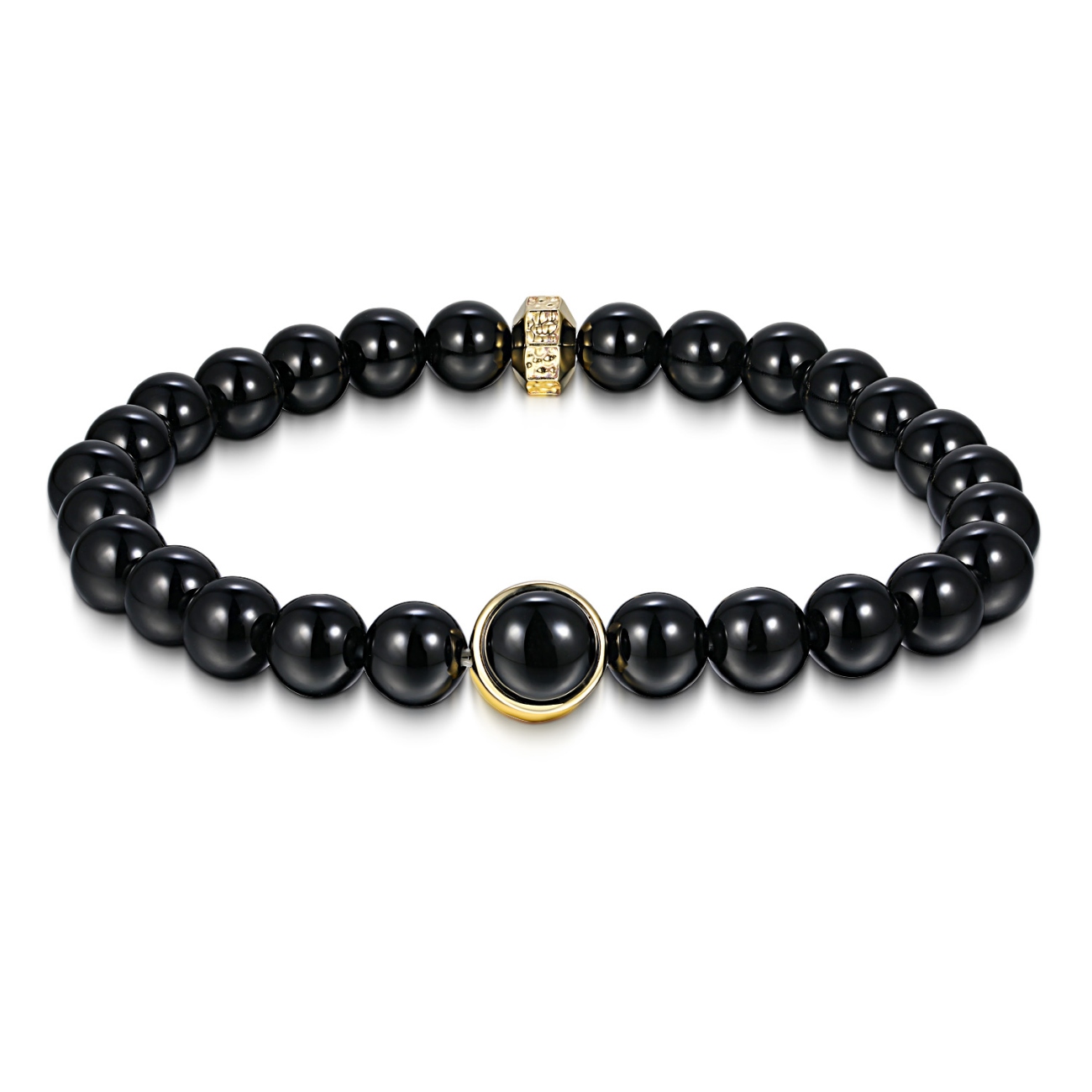 Bransoletka z czarnymi agatami (B09787 Y BAG)