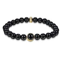 Bransoletka z czarnymi agatami (B09787 Y BAG)