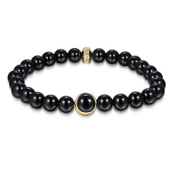 Bransoletka z czarnymi agatami (B09787 Y BAG) - zdjęcie: 2