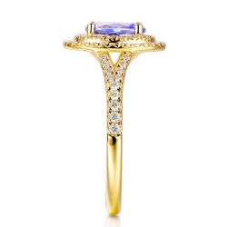 Pierścionek z tanzanitem i diamentami (R95586 Y T): 10 - zdjęcie: 4