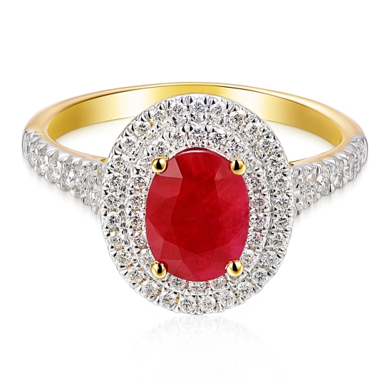 Pierścionek z rubinem i diamentami (R95586 Y RU): 10