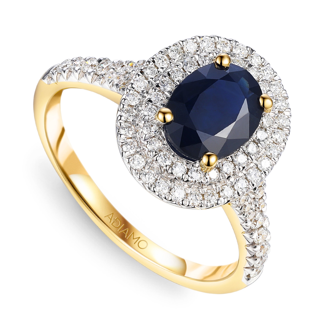 Pierścionek z szafirem i diamentami (R95586 Y SA): 10