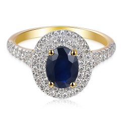 Pierścionek z szafirem i diamentami (R95586 Y SA)