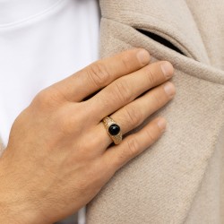 Sygnet złoty z czarnym agatem (R97687 Y BAG): 24 - zdjęcie: 3