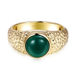 Sygnet złoty z zielonym agatem (R97687 Y GAG): 24 - zdjęcie: 4