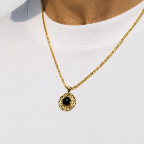 Zawieszka z czarnym agatem (P97687 Y BAG)