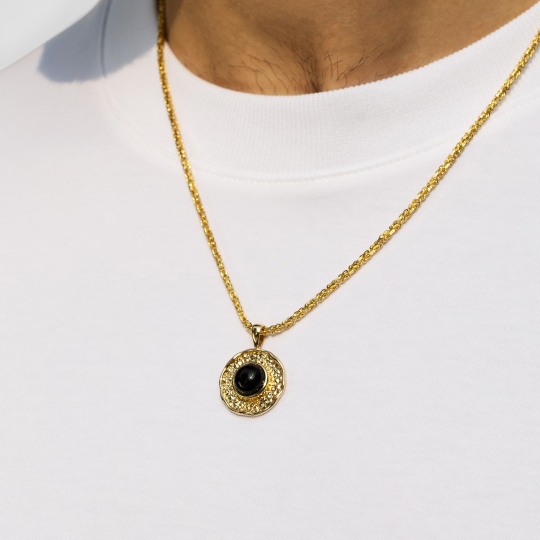 Zawieszka z czarnym agatem (P97687 Y BAG)