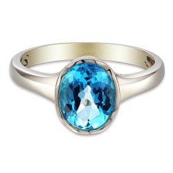 Sygnet złoty z niebieskim topazem (R97689 W BT): 24 - zdjęcie: 4