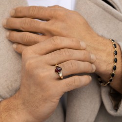 Sygnet złoty z granatem (R97688 Y GT): 24 - zdjęcie: 6