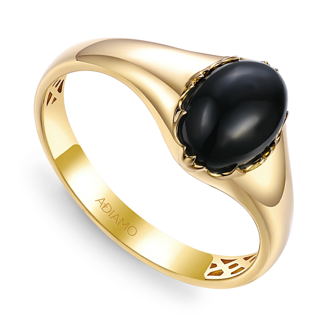 Sygnet złoty z czarnym agatem (R97688 Y BAG): 24
