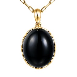 Zawieszka z czarnym agatem (P97688 Y BAG) - zdjęcie: 2