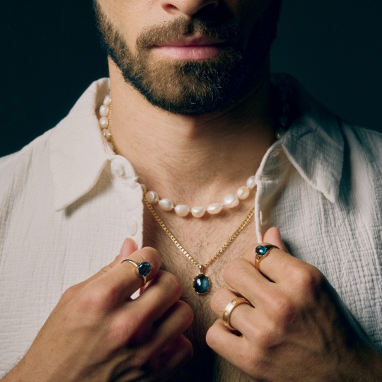 Zawieszka z niebieskim topazem (P97688 Y BT)