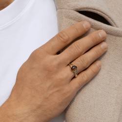 Sygnet złoty z kwarcem dymnym (R97688 Y SQ): 24 - zdjęcie: 3