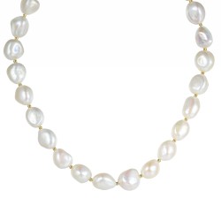 Naszyjnik złoty z perłami (N12054 Y PL) - zdjęcie: 2