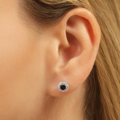 Kolczyki z szafirami i diamentami (E82050 Y S SA)