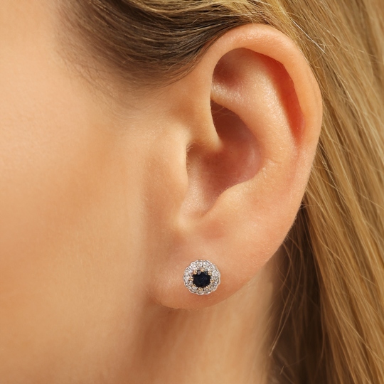 Kolczyki z szafirami i diamentami (E82050 Y S SA)