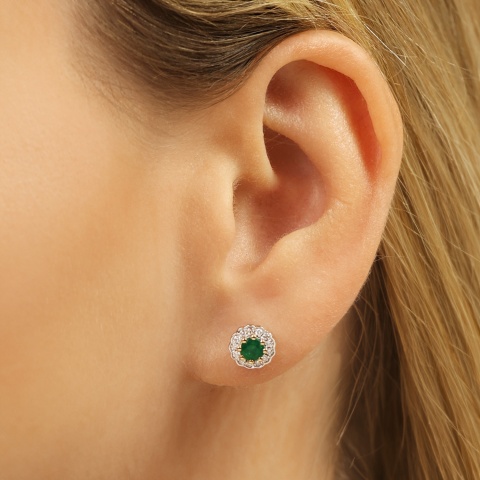 Kolczyki ze szmaragdami i diamentami (E82050 Y S EM)