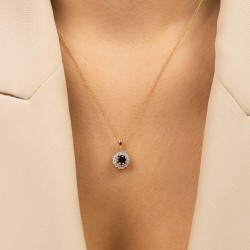 Zawieszka z szafirem i diamentami (P82050 Y SA) - zdjęcie: 3