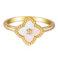 Pierścionek z masą perłową i diamentem (R98240 Y WMP)