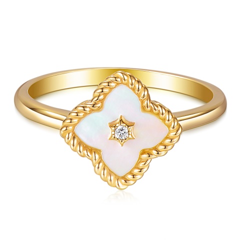 Pierścionek z masą perłową i diamentem (R98240 Y WMP)