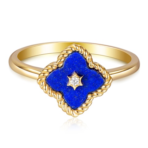 Pierścionek z lapis lazuli i diamentem (R98240 Y LA)