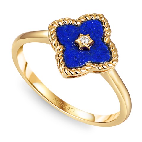 Pierścionek z lapis lazuli i diamentem (R98240 Y LA)