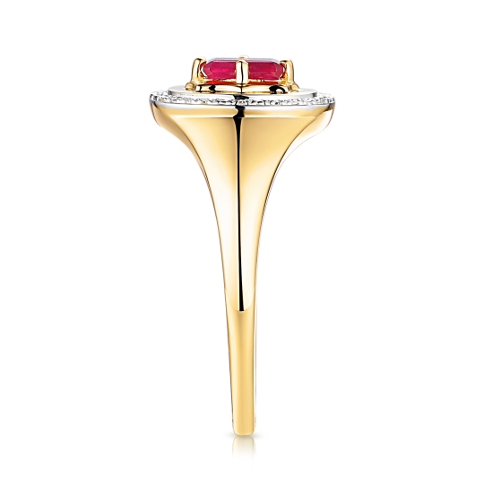 Sygnet z rubinem i diamentami (R93931 Y RU): 10