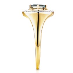 Sygnet z london blue topazem i diamentami (R93931 Y LBT): 16 - zdjęcie: 5