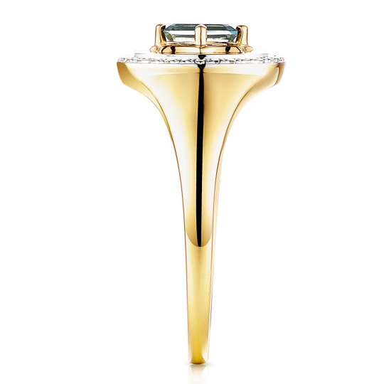 Sygnet z london blue topazem i diamentami (R93931 Y LBT): 16