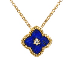 Naszyjnik z lapis lazuli i diamentem (N12141 Y G LA)