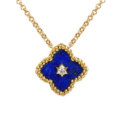 Naszyjnik z lapis lazuli i diamentem (N12141 Y G LA) - zdjęcie: 2