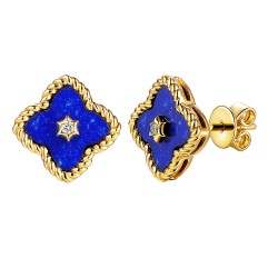 Kolczyki z lapis lazuli i diamentami (E98240 Y S LA) - zdjęcie: 2