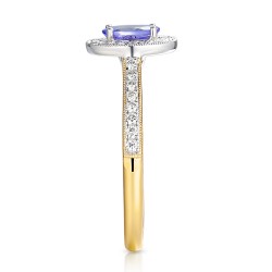 Pierścionek z tanzanitem i diamentami (R46558 YW T): 10 - zdjęcie: 5