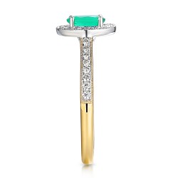 Pierścionek ze szmaragdem i diamentami (R46558 YW EM): 10 - zdjęcie: 5