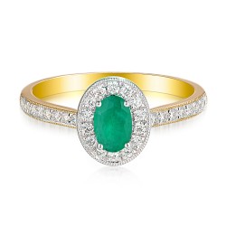 Pierścionek ze szmaragdem i diamentami (R46558 YW EM): 10 - zdjęcie: 4